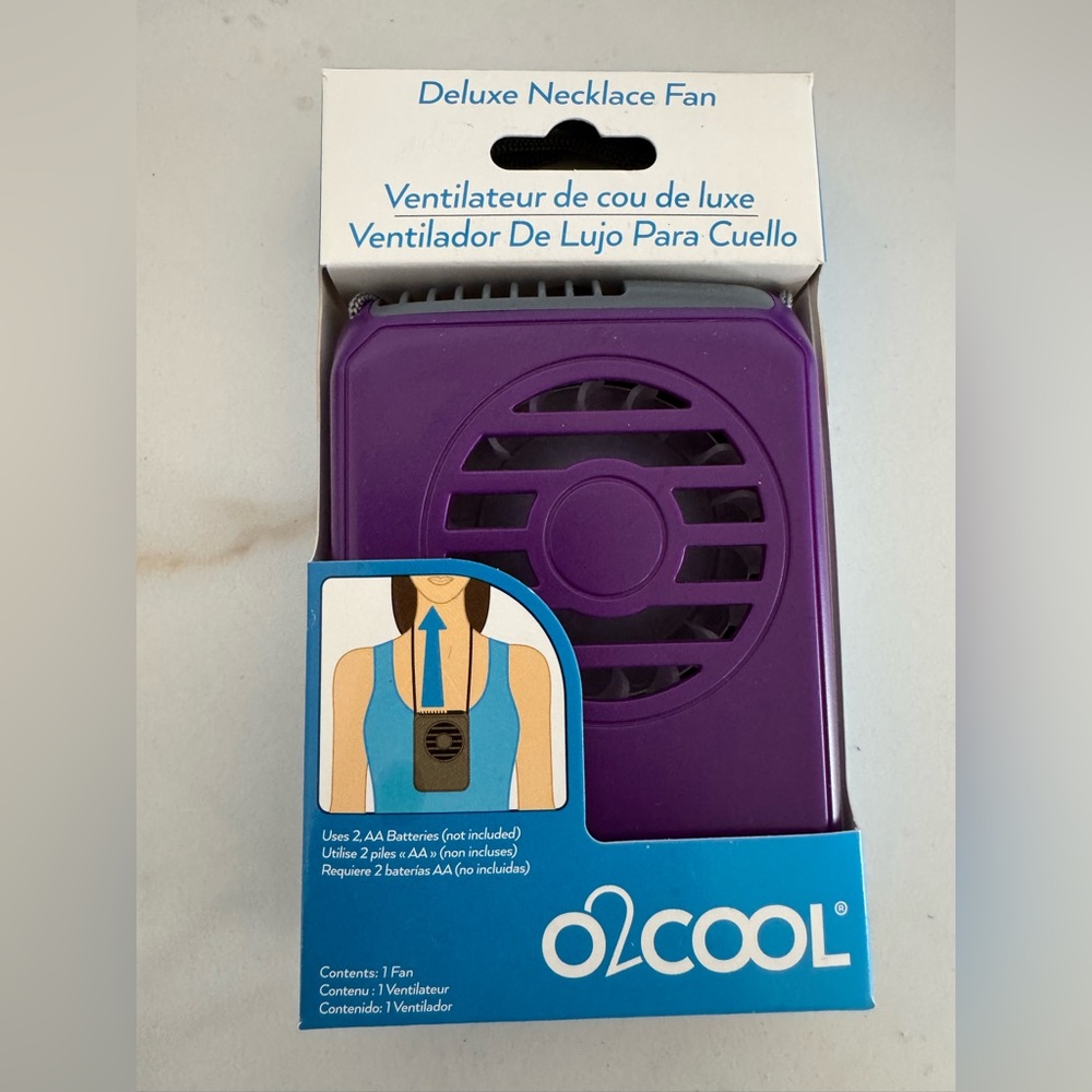 O2Cool Deluxe Necklace Fan - Purple